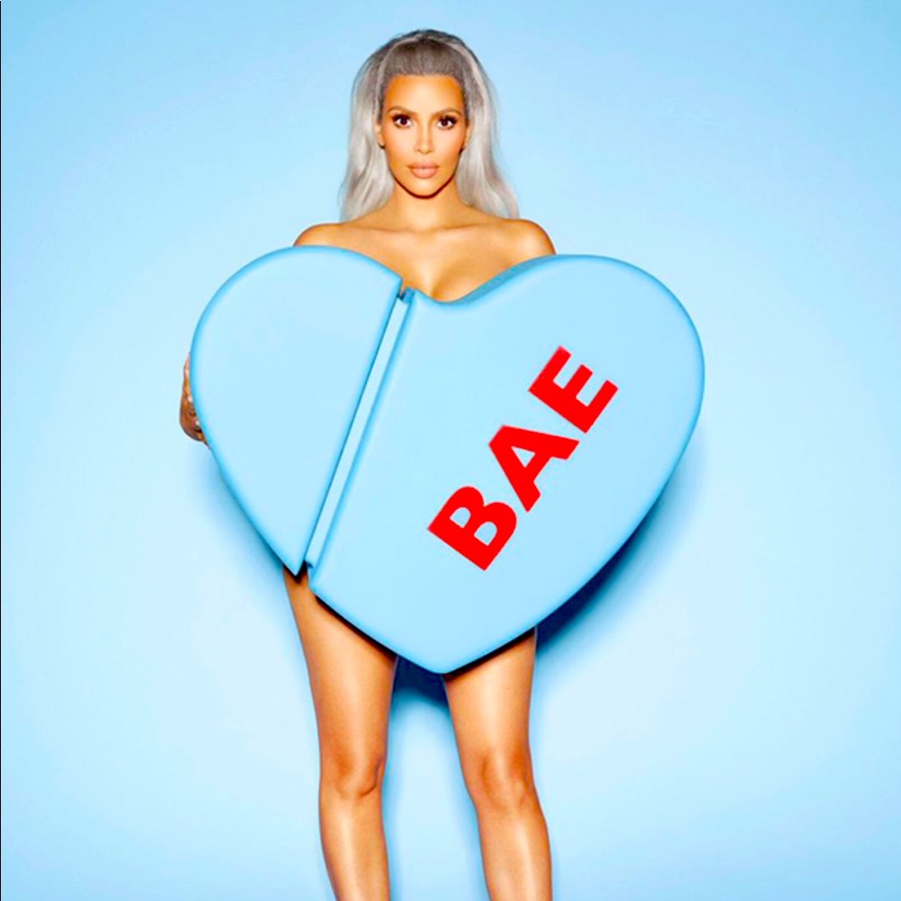 KKW Beauty Blue Heart 'BAE' Graphic Image